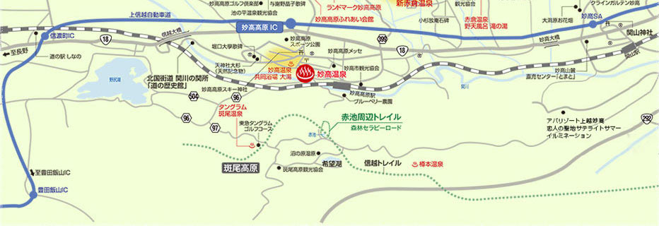 妙高の高原リゾートマップ