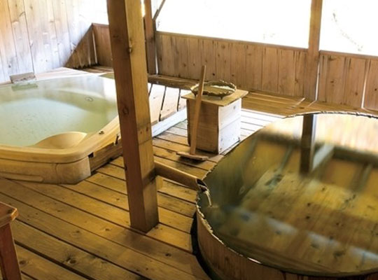 源泉掛流しの湯めぐりテーマパーク 龍洞（貸切露天風呂「双龍」）