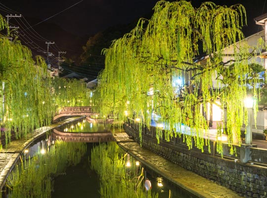 夜の城崎温泉