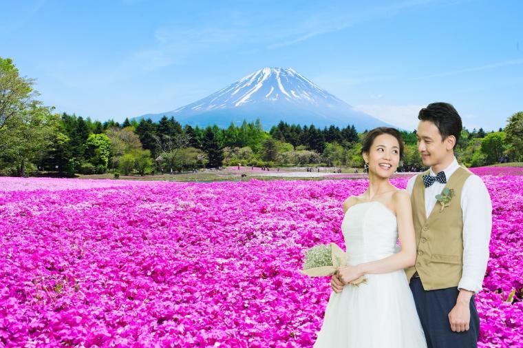富士芝桜まつり　ロケーションフォトウエディングプラン