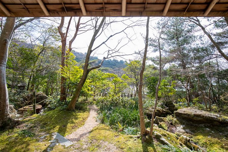 「雲仙温泉 旅亭 半水盧」朝散歩