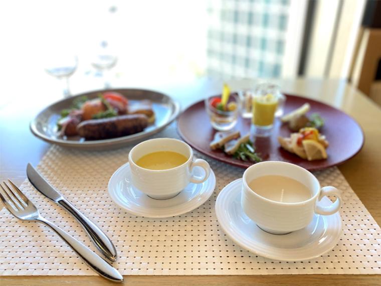 朝食やランチ、ディナーで味わえる野菜のスープ