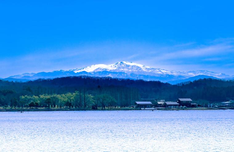 木場潟と白山