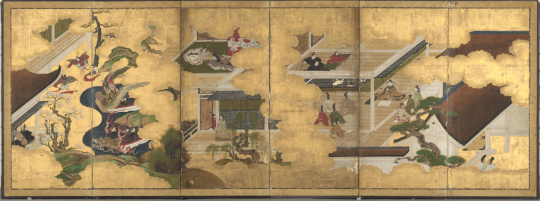 大徳寺『源氏物語図屏風』（右）