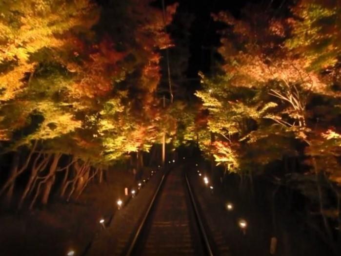 叡山電車「紅葉ライトアップ特別列車」