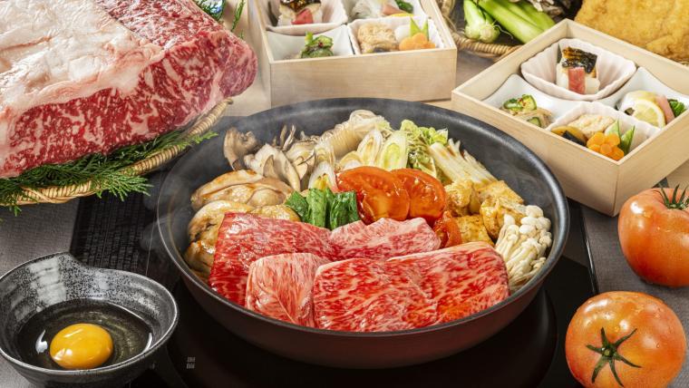 「Rakuten STAY あわら温泉」和牛肩バラ肉と越前どりのすき焼き