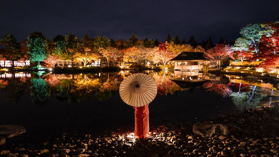 東京「国営昭和記念公園」で紅葉と光の競演「秋の夜散歩2024」開催