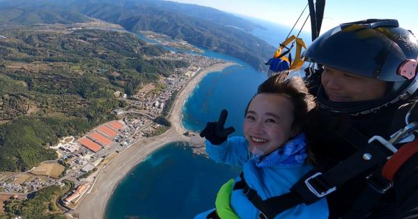 【和歌山】南紀白浜 の海を空から一望！新アクティビティ「オーシャンスカイダイビング」