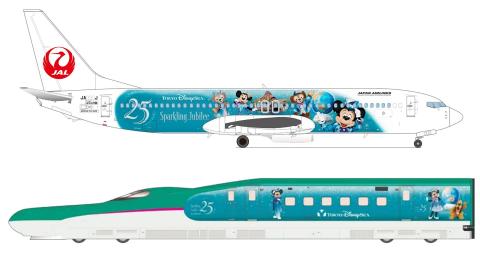 東京ディズニーシー25周年 特別塗装機・新幹線
