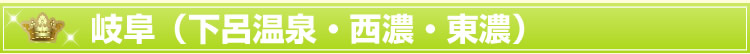 岐阜(下呂温泉・西濃・東濃)